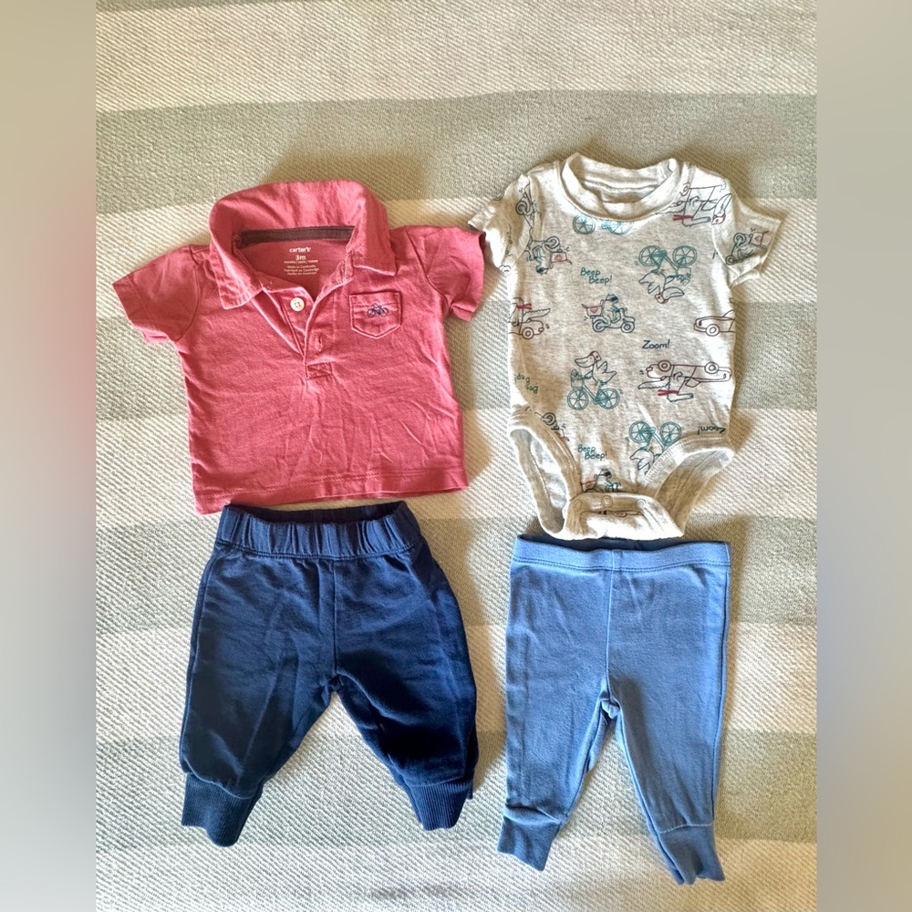 3 Months Baby Matching Sets Onesie and Polo with Pants